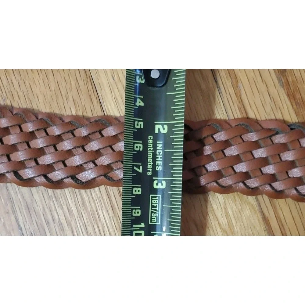Capezio Vintage Braided Woven‎ Genuine Leather Brown Belt Size M/L